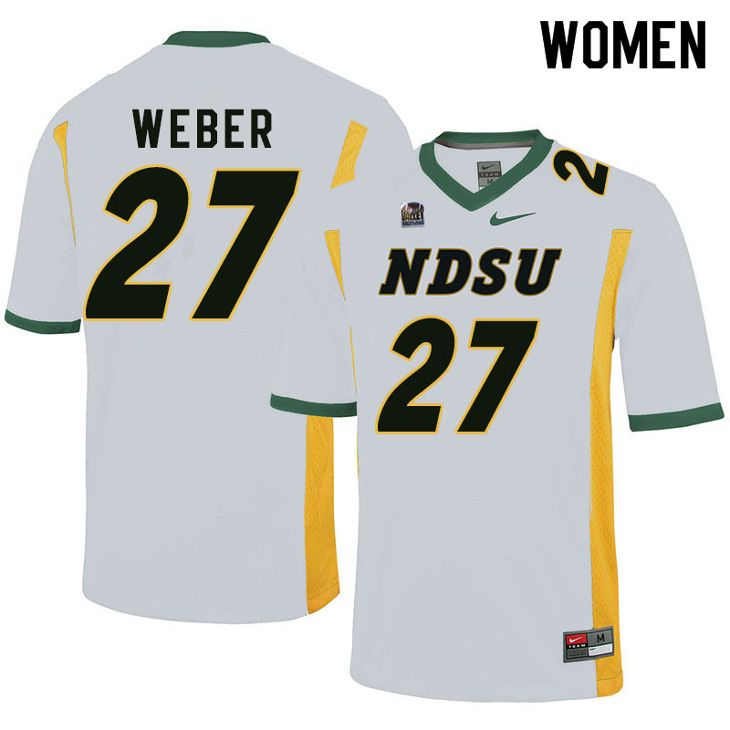 Women #27 Dawson Weber North Dakota State Bison College Football Jerseys Sale-White - Click Image to Close